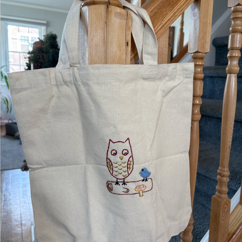 Embroidered tote bag